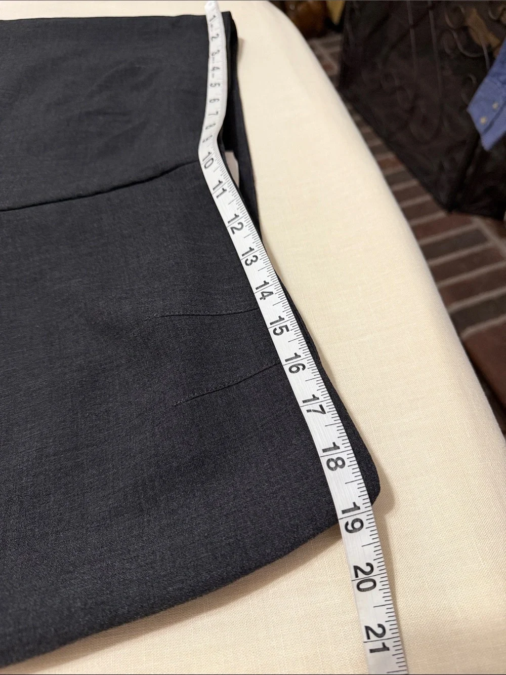 Talbots Women's Gray Straight-Leg Trousers, Side Zipper Entry. Size 16. - Picture 10 of 12